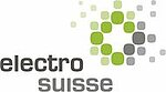 Logo of Electro Suisse with text and a circular pattern of green and grey squares.