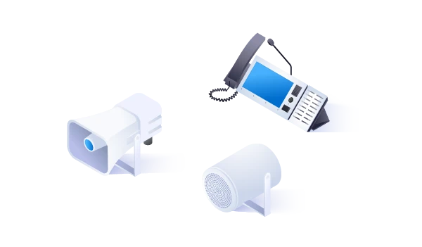 Public address using IP speakers Beschallung über IP-Lautsprecher