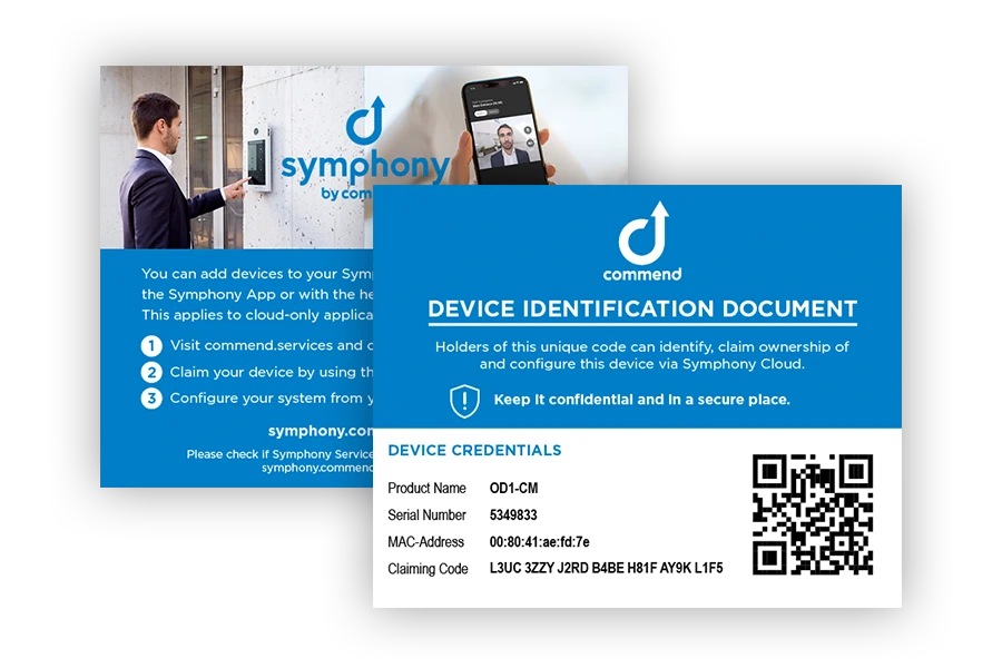 Geräte-Identifikationsdokument mit Reklamationscode